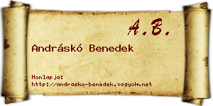 Andráskó Benedek névjegykártya