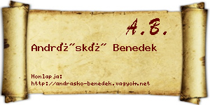 Andráskó Benedek névjegykártya